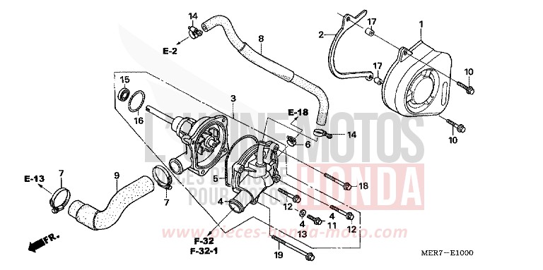 WASSERPUMPE (CBF600S6/SA6/N6/NA6) von CBF600S ABS EMERGENCY RED METALLIC (R311) von 2006